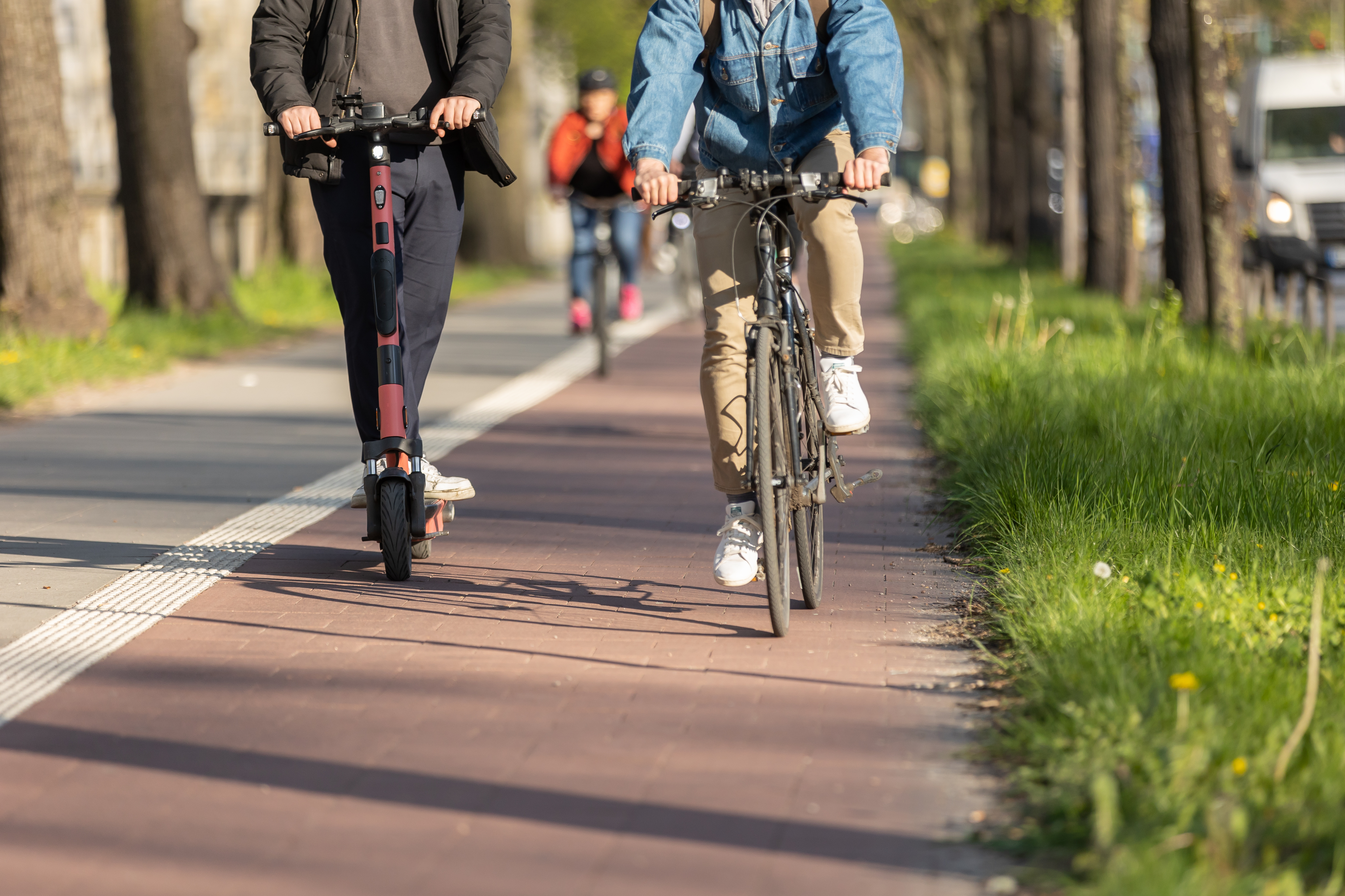 bikers on bike lane