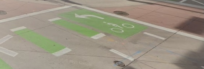 bike lane turn street marking