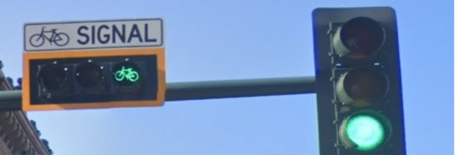 bike lane turn street marking