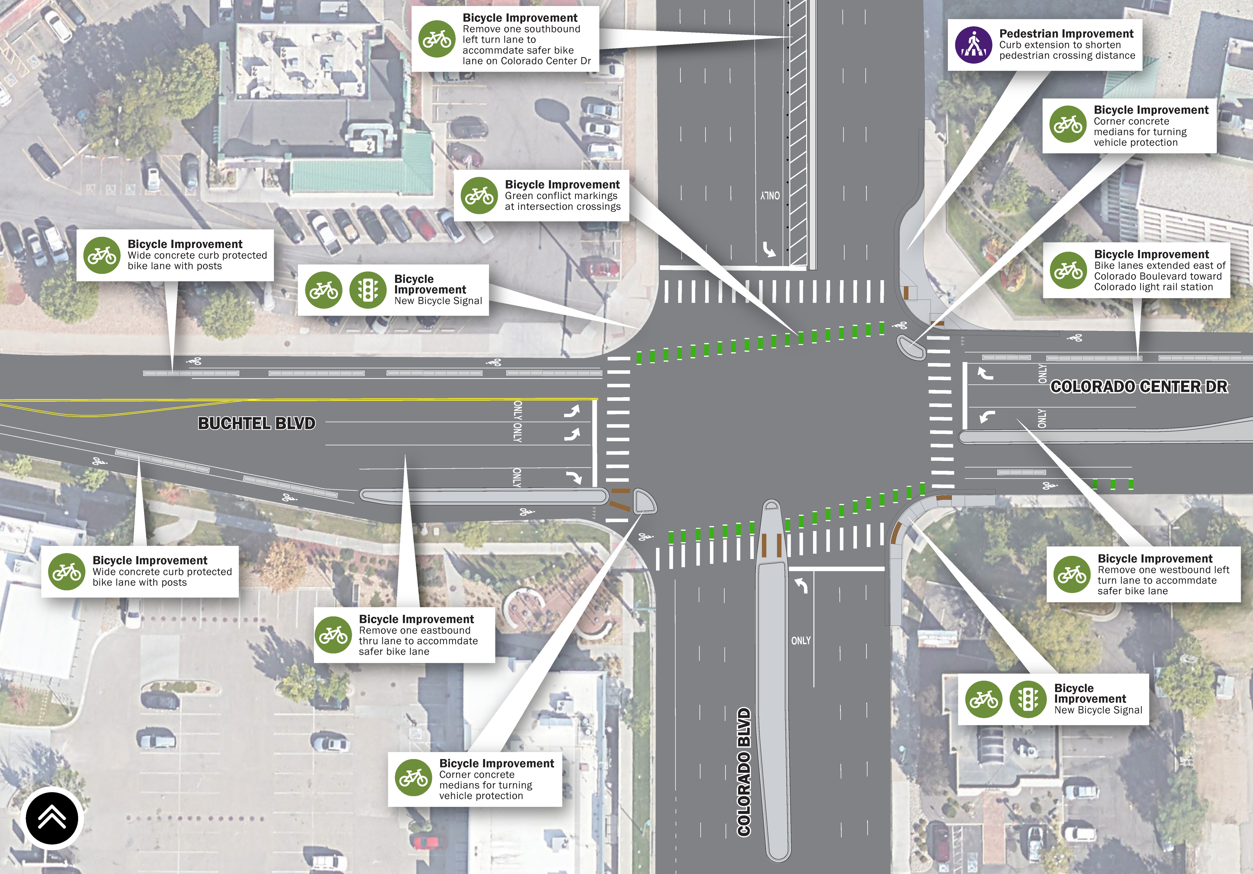 Buchtel and Colorado Intersection map
