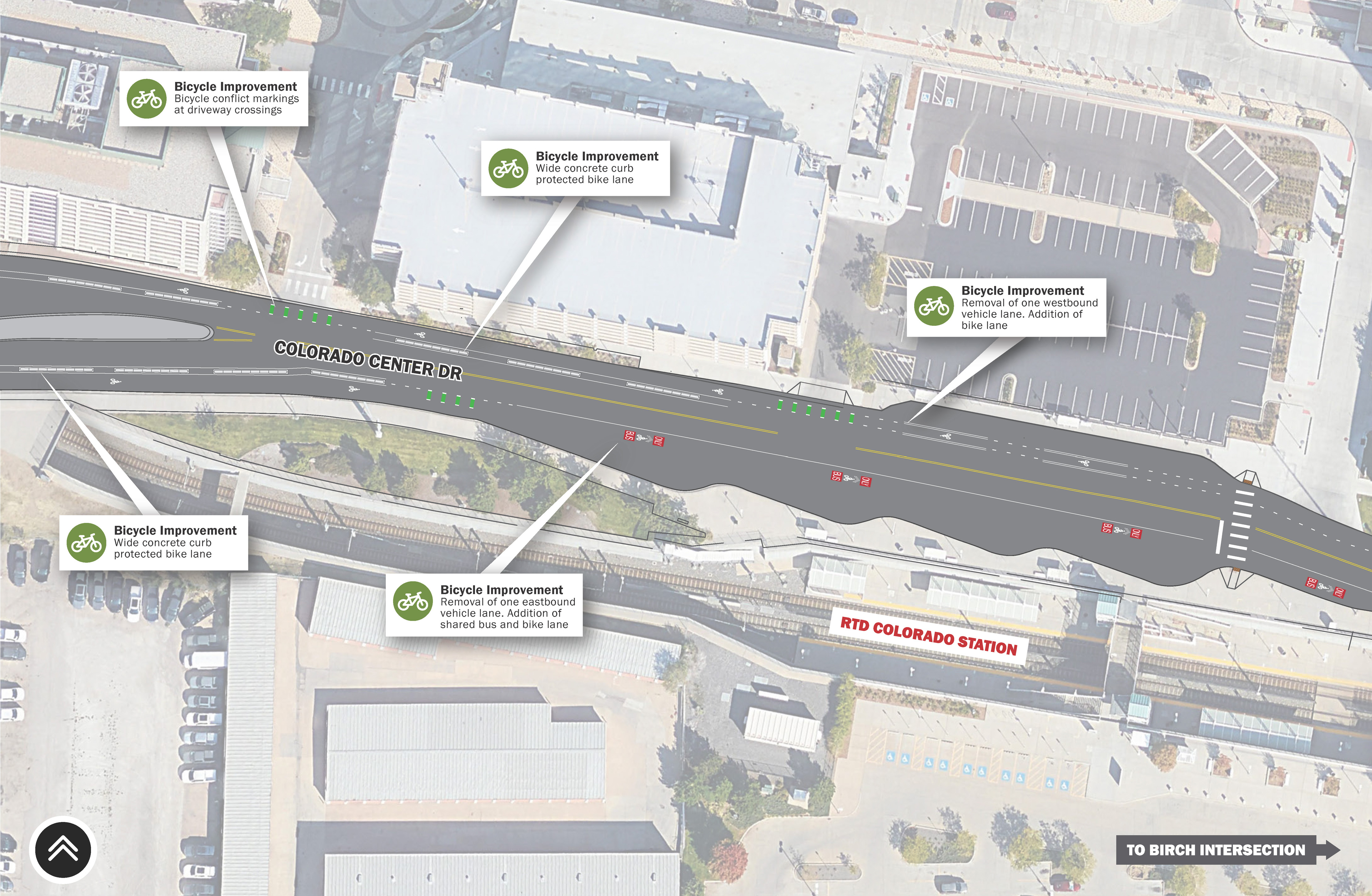 Colorado Center Drive at Colorado Light Rail Station map
