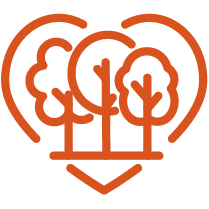 trees in heart icon