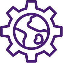 earth in cog icon